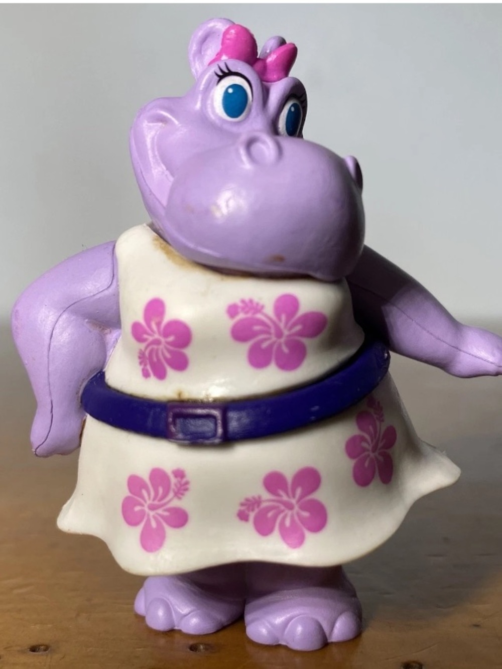 Disney Happy Helper Hilda Hippo Purple Floral Toy Figure Cake Topper PVC 2.5"